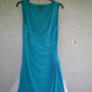 LAUREN Ralph Lauren blue sheath dress side ruching